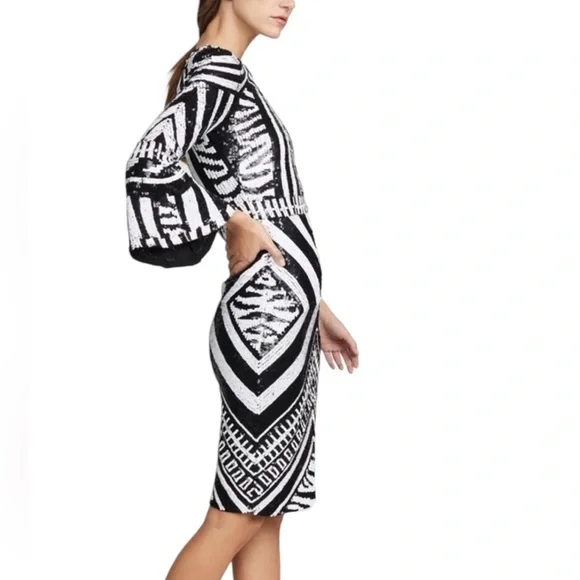 Alice Olivia Dress Jae‎ Sequin Sheath Sz 6 - Picture 10 of 16